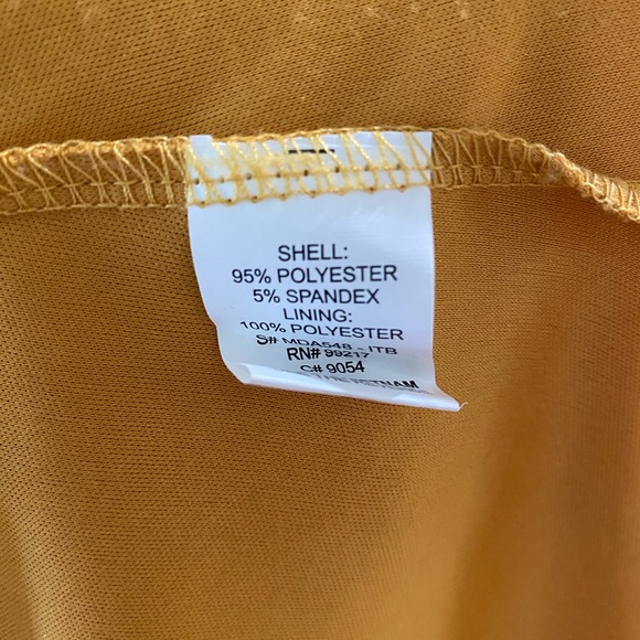 Moa Moa Mustard Yellow High Neck Mini Dress - Picture 4 of 4